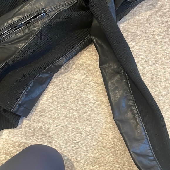 Black BlankNYC Leather Cardigan Jacket - Picture 7 of 8